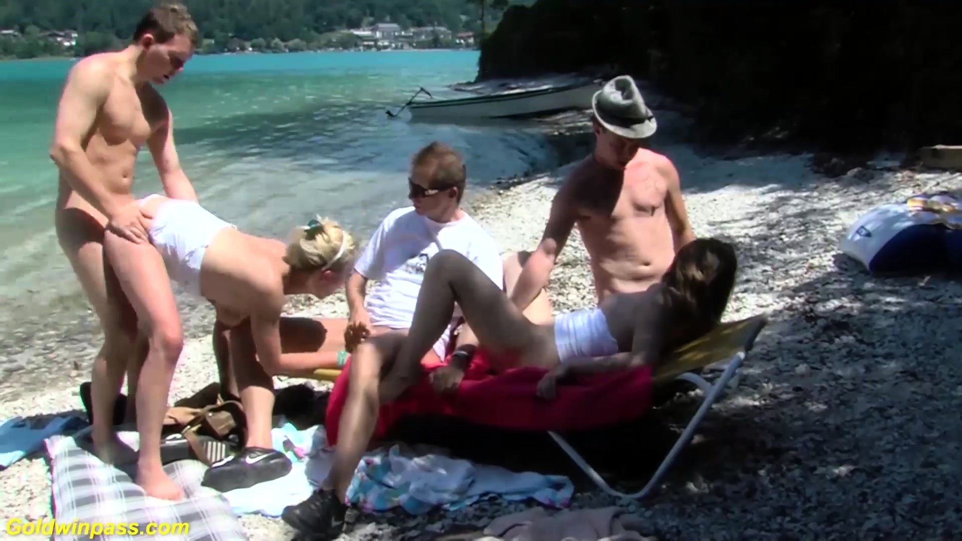 Real Public German Beach Fuck Orgy Video at Porn Lib