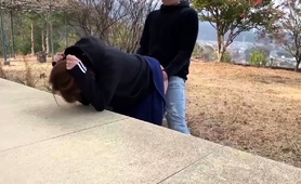 Lovely Japanese Schoolgirl Pumped Full Of Cock Outside