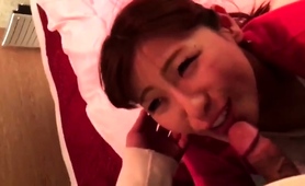 Married mature Japanese milf gives amazing POV blowjob