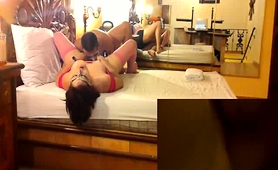 Masked Latina Wife In Stockings Gets Rammed Hard On The Bed